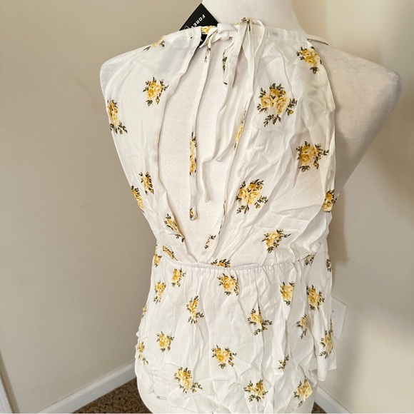 Forever 21 Yellow Floral Peplum Top – Size Small (NWT) - Picture 2 of 8